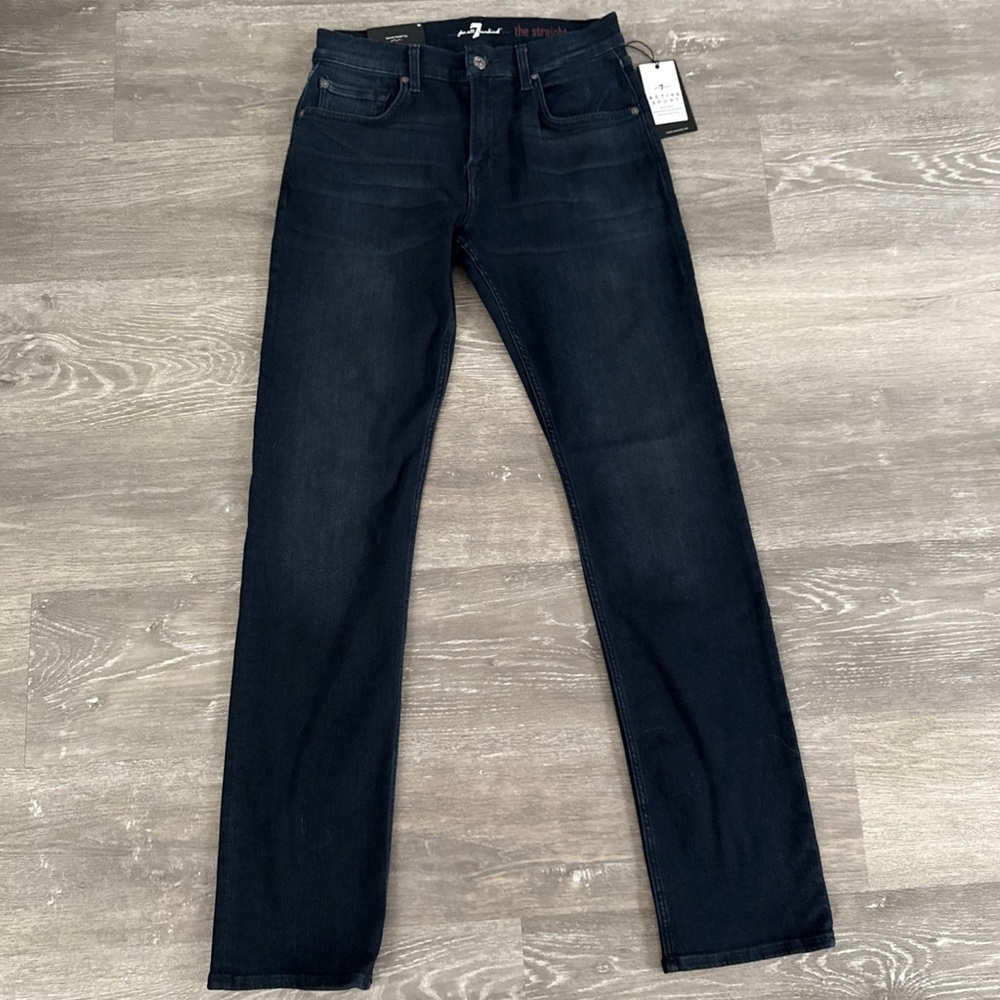 Women’s 7 For All Mankind Active Sport Straight Leg Denim Jeans, Size 30. New!